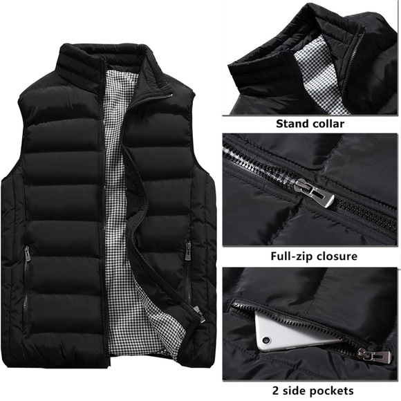 NWOT - Sleek Warm Vcansion Collar Vest - Picture 7 of 7